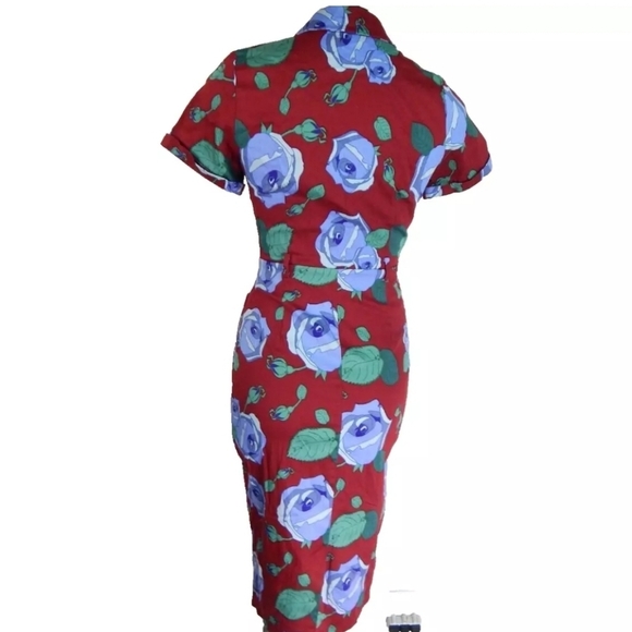 Collectif Caterina Floral Wiggle Dress - Picture 4 of 4